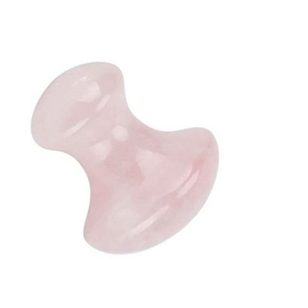 Rose quartz gua sha tool for eyes and face massage